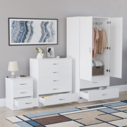 Vida Designs Riano White 3 Piece Bedroom Furniture Set - Wilko - thumbnail 6