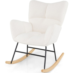 Costway Beige Nursery Rocking Chair with Comfy Backrest and Armrest - Size: Single - Cream - Wilko - thumbnail 3