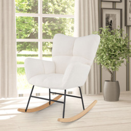 Costway Beige Nursery Rocking Chair with Comfy Backrest and Armrest - Size: Single - Cream - Wilko - thumbnail 5
