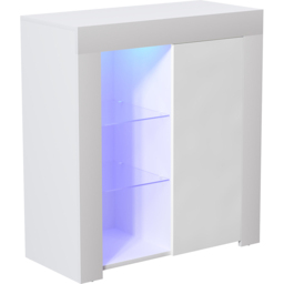 Vida Designs Azura Single Door White LED Sideboard - Size: 35 x 75 x 83cm - Wilko - thumbnail 3