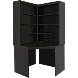 R White Cabinets Corner 8 Shelf Computer Desk with Hutch Set Black - Size: 182.8 x 94 x 54cm - Wilko - thumbnail 3