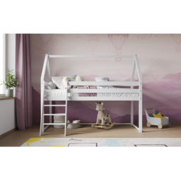 Flair Ellie White Wooden House Mid Sleeper - Size: Single - Wilko - thumbnail 4
