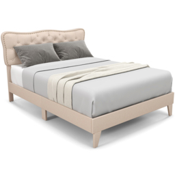 Costway Double Cream Button Tufted Bed - Wilko - thumbnail 4