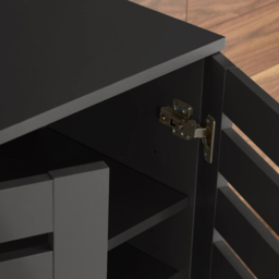Home Source Oslo 2 Door Black Shoe Cabinet - Size: 87.2 x 60 x 33cm - Wilko - thumbnail 7
