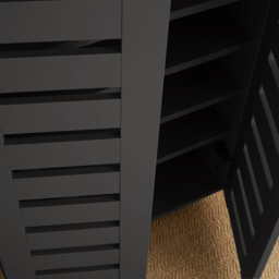 Home Source Oslo 2 Door Black Shoe Cabinet - Size: 87.2 x 60 x 33cm - Wilko - thumbnail 6