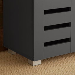 Home Source Oslo 2 Door Black Shoe Cabinet - Size: 87.2 x 60 x 33cm - Wilko - thumbnail 4