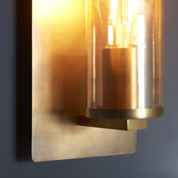 Merano Palermo Brass Patina and Champagne Lustre Glass Wall Lamp - Size: 13.8 x 14 x 25cm - Brown - Wilko - thumbnail 5