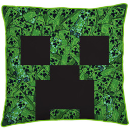 Minecraft Print Square Cushion Green - Wilko