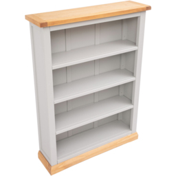 Bomporto 4 Shelf Light Grey Wide Bookcase - Wilko - thumbnail 5