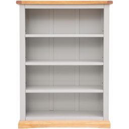 Bomporto 4 Shelf Light Grey Wide Bookcase - Wilko - thumbnail 3