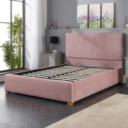 Aspire Single Blush Boucle Upholstered Garland Ottoman Bed Frame - Pink - Aspire Beds - Wilko - thumbnail 3