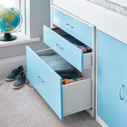 Bedmaster Lacy Blue Storage Mid Sleeper with Memory Foam Mattress - Size: Single - Wilko - thumbnail 6