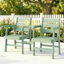 Outsunny 2 Seater Green Embossed Wood Jack and Jill Garden Loveseat - Wilko - thumbnail 1