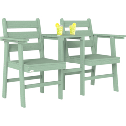 Outsunny 2 Seater Green Embossed Wood Jack and Jill Garden Loveseat - Wilko - thumbnail 3