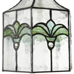 Happy Homewares Clear Water Glass and Emerald Green Tiffany Pendant Shade - Size: 21 x 19 x 19cm - Wilko - thumbnail 7
