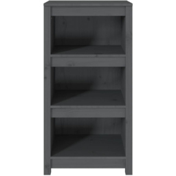 vidaXL 3 Shelf Grey Solid Pine Wood Bookcase - Size: 97 x 50 x 35cm - Wilko - thumbnail 4