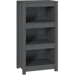 vidaXL 3 Shelf Grey Solid Pine Wood Bookcase - Size: 97 x 50 x 35cm - Wilko - thumbnail 3
