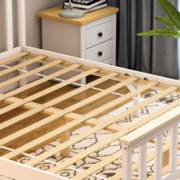 Vida Designs Milan King Size White and Pine High Foot Wooden Bed Frame - Wilko - thumbnail 4