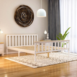 Vida Designs Milan King Size White and Pine High Foot Wooden Bed Frame - Wilko - thumbnail 7
