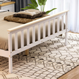 Vida Designs Milan King Size White and Pine High Foot Wooden Bed Frame - Wilko - thumbnail 5