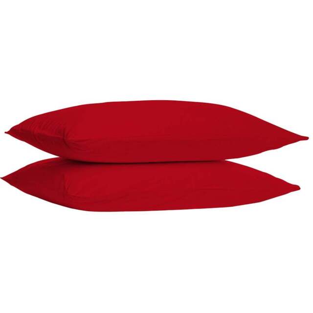 My Home Red Polycotton Pillowcase 2 Pack - Wilko - image 1