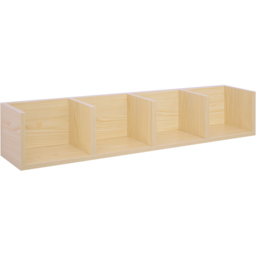 Portland 95cm Natural CD and DVD Wall Mount Storage Shelf - Size: 95 x 17 x 18cm - Brown - Wilko - thumbnail 3