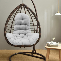 Living and Home Grey Hanging Egg Chair Thick Cushion - Size: 90x95x55cm - Wilko - thumbnail 6