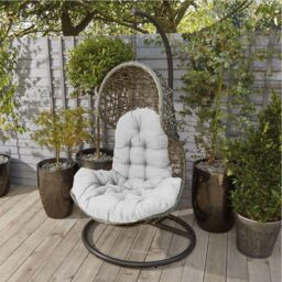 Living and Home Grey Hanging Egg Chair Thick Cushion - Size: 90x95x55cm - Wilko - thumbnail 7