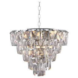 Milagro Chelsea Clear Chandelier 230V - Size: 50 x 50 x 100cm - Wilko - thumbnail 3