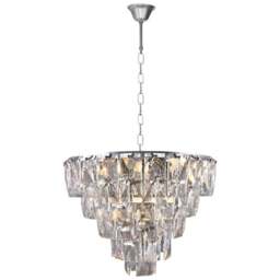 Milagro Chelsea Clear Chandelier 230V - Size: 50 x 50 x 100cm - Wilko - thumbnail 1