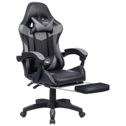 Neo Grey PU Leather Swivel Office Chair - Size: 66 x 55 x 125cm - Wilko - thumbnail 3