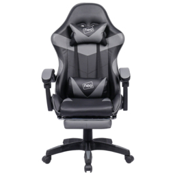 Neo Grey PU Leather Swivel Office Chair - Size: 66 x 55 x 125cm - Wilko - thumbnail 6