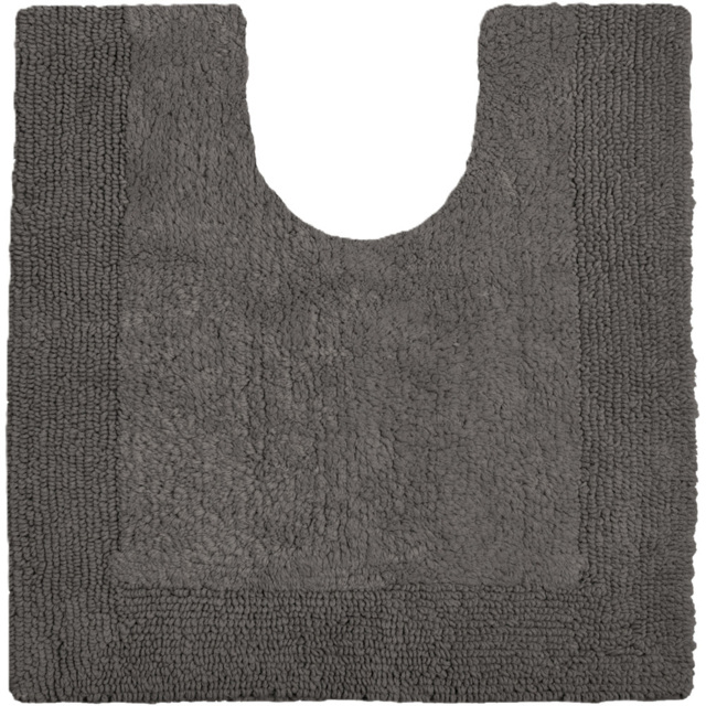 Allure Bath Fashions Elegance Charcoal Grey Reversible Pedestal Mat 53 x 55cm - Wilko - image 1