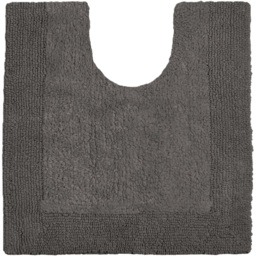 Allure Bath Fashions Elegance Charcoal Grey Reversible Pedestal Mat 53 x 55cm - Wilko
