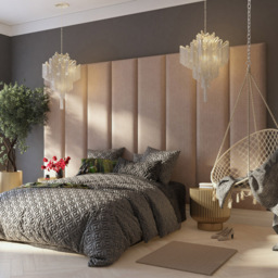 Aspire Furniture Llewelyn-Bowen Luxury Natural Saxon Twill Wall Mounted Headboard 45cm - Size: Single Pack - Cream - Aspire Beds - Wilko - thumbnail 4