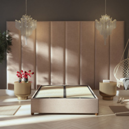 Aspire Furniture Llewelyn-Bowen Luxury Natural Saxon Twill Wall Mounted Headboard 45cm - Size: Single Pack - Cream - Aspire Beds - Wilko - thumbnail 3