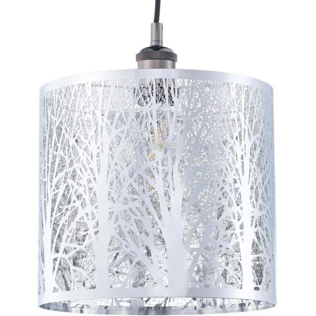 Happy Homewares Polished Chrome Metal Forest Pendant Shade - Size: 25 x 23 x 23cm - Silver - Wilko - image 1