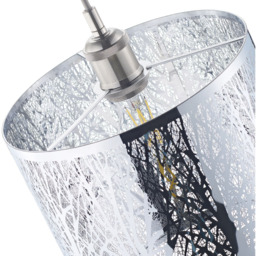 Happy Homewares Polished Chrome Metal Forest Pendant Shade - Size: 25 x 23 x 23cm - Silver - Wilko - thumbnail 6