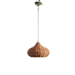 Solar Rattan Effect Pendant Light Brown - Wilko - thumbnail 7