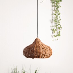 Solar Rattan Effect Pendant Light Brown - Wilko - thumbnail 4