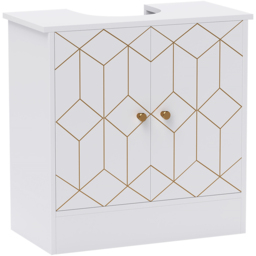 HOMCOM White Bathroom Under Sink Cabinet - Size: 60.0 cm x 30.0 cm x 60.0 cmcm - Wilko - thumbnail 3
