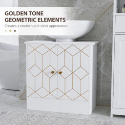HOMCOM White Bathroom Under Sink Cabinet - Size: 60.0 cm x 30.0 cm x 60.0 cmcm - Wilko - thumbnail 7