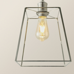 ValueLights Susie Glass Lantern Brushed Chrome Single LED Ceiling Pendant Light - Size: 123.5 x 98 x 25cm - Silver - Wilko - thumbnail 5