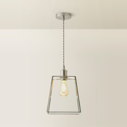 ValueLights Susie Glass Lantern Brushed Chrome Single LED Ceiling Pendant Light - Size: 123.5 x 98 x 25cm - Silver - Wilko - thumbnail 6