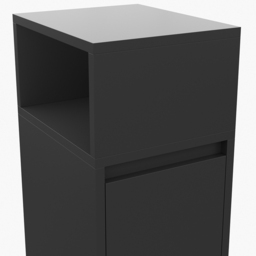 Living and Home 2 Drawer Black Bedside Table - Wilko - thumbnail 5