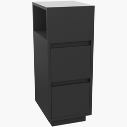 Living and Home 2 Drawer Black Bedside Table - Wilko - thumbnail 3