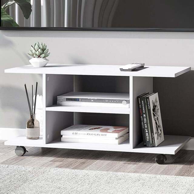 Portland 2 Shelf White TV Unit - Size: 80 x 40 x 40cm - Wilko - image 1