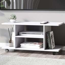 Portland 2 Shelf White TV Unit - Size: 80 x 40 x 40cm - Wilko