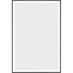 Living and Home Black Rectangular Metal Frame Anti Fog LED Wall Mirror with Touch Sensor - Size: 70 x 50 x 4cm - Wilko - thumbnail 1