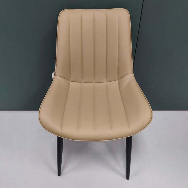 Living and Home Set of 2 Taupe Brown PU Leather Dining Chair - Wilko - image 1